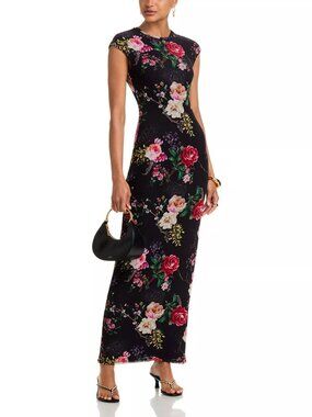 AFRM Cody Dress - Noir Summer Rose - SMALL